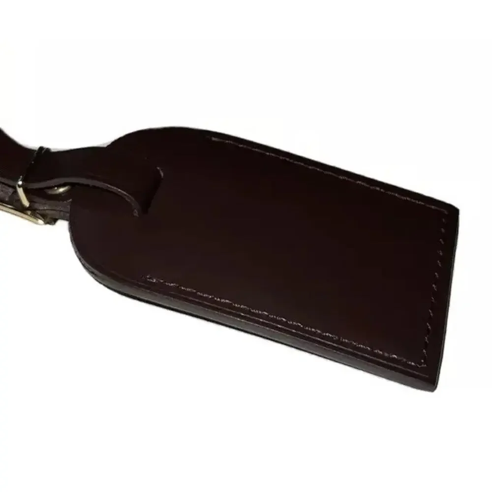 Louis Vuitton Name Tag w/ JUN Damier Ebene Leather Gold-tone France
